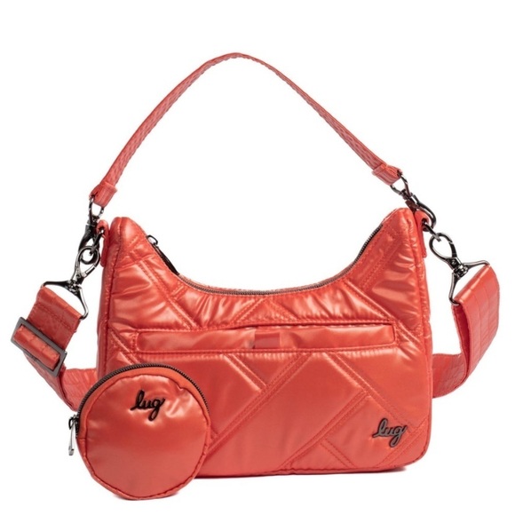 lug Handbags - NWOT LUG Curtsy Mini Crossbody Bag Metallic Papaya Orange